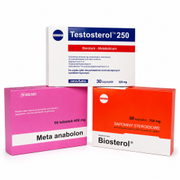 Zestaw 3 suplementów diety Meta Anabolon Testosterol 250 Biosterol